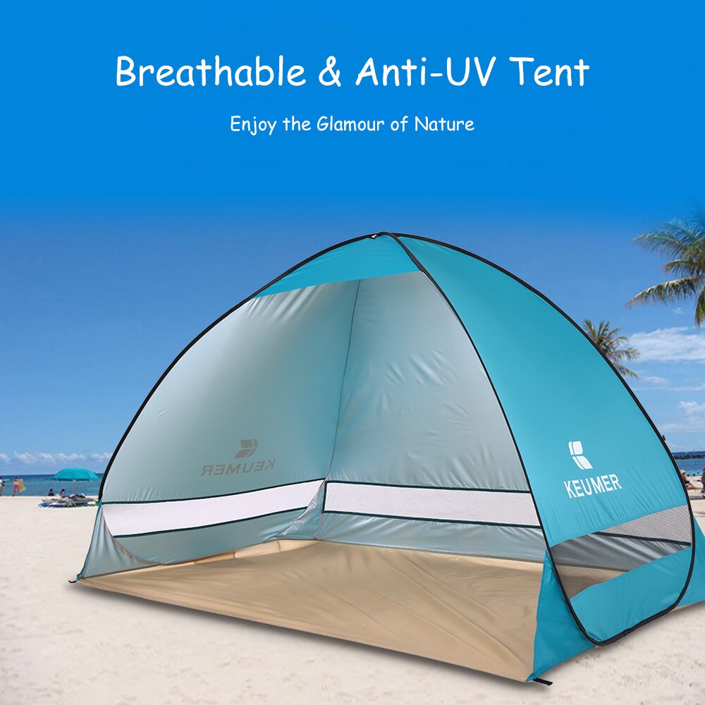 Cheap Goat Tents Outdoor Automatic Pop Up Instant Portable Cabana Beach Tent 2 Person Fishing Anti UV Beach Sunshade Shelter Sets Up In Seconds Tents 
